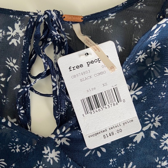 NWT Free People Blue Floral Wallflower Midi Dress - Picture 5 of 8